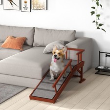 PawHut Wooden Dog Ramp with Removable Guardrails, Non-Slip Surface, 125 cm