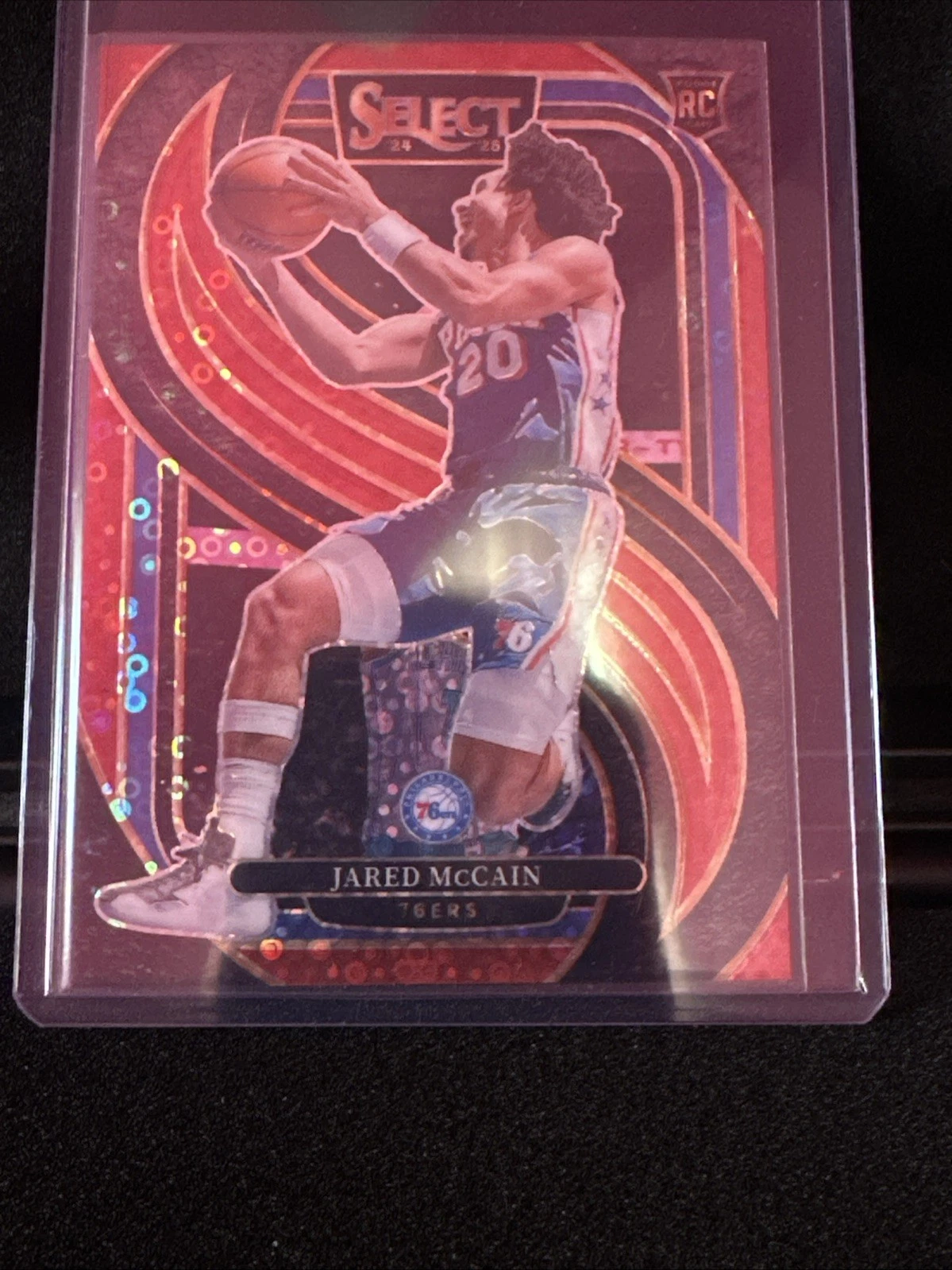 2024-25 Panini Select Jared Mccain #184 Premier Level Red Disco Rookie RC /49