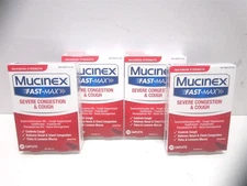 Mucinex Fast-Max Adult Severe Congestion and Cough Caplets 20ct. 05/2026 - Qty 4