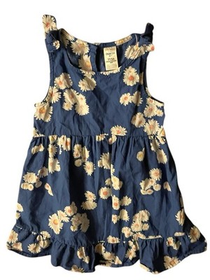 OshKosh B gosh Blue Daisy Ruffle Hem Sleeveless Dress 3T Floral