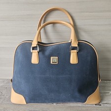 Diane Von Furstenberg Duffle Bag Blue Tan Weekender DVF Travel Designer Luggage
