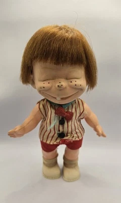 Vintage Hong Kong Shiba Brat Single Tooth 6" Doll Red Hair SOME WEAR SEE PICS - Image 1 of 4