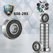 608-2RS Ball Bearing 8x22x7mm 608 2RS Rubber Sealed (Qty 10)