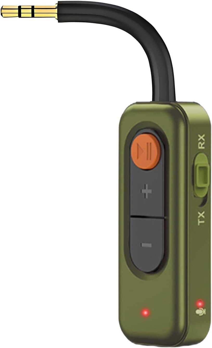 2-in-1 Green Bluetooth Wireless Audio Transmitter,3.5mm Audio Jack Adapter,Wirel