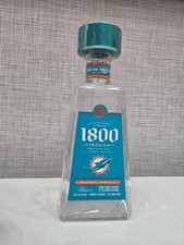 Miami Dolphins 50th 1800 Tequila Bottle Limited Edition Collectible EMPTY