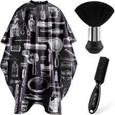 Capa De Barbero Para Cortar El Pelo Con Cepillo Para El Cuello Y Cepillo De Barb