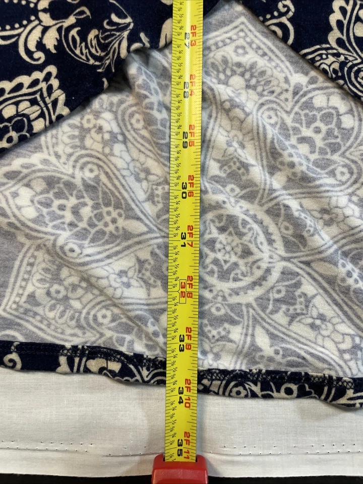 Loveappella Women's Navy Blue Geometric Print Skirt with Elastic Waist in size L Foto 4 de 4