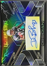 2020 Obsidian Deion Branch Lightning Strike Electric Etch Yellow Auto #LS7 /25