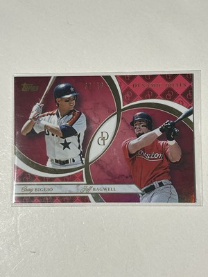2024 Topps Dynamic Duals Craig Biggio/Jeff Bagwell #11 Ruby Foil #/10 Astros