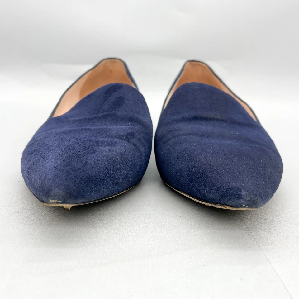Женские мокасины на каблуках Nicholas Kirkwood 38,5 8,5 темно-синие замшевые с жемчугом - Изображение 2 из 4