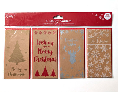 Weihnachten Geldbörsen - 4 Stück Luxus verschiedene Geschenk Geschenkumschläge
