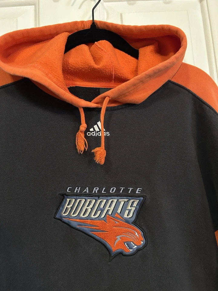 NBA Adidas Charlotte Bobcats Hoodie Sweatshirt Size Medium M Embroidered - Image 2 of 4