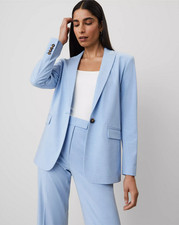 NEW ANN TAYLOR 198 BRISK BLUE THE LONGLINE BLAZER SZ 6