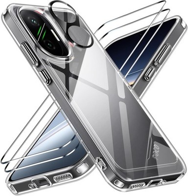Klar Hülle + Displayglas für Xiaomi Poco F7 5G Kameraschutz 9H Panzerfolie Glas