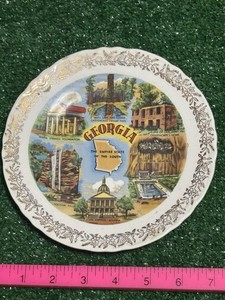 Vintage Georgia Empire State of the South Souvenir Plate Stone Mountain 7”