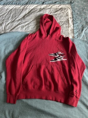 Jordan Jumpman Holiday Red Hooded Men's Sweater with Sneaker Intarsia