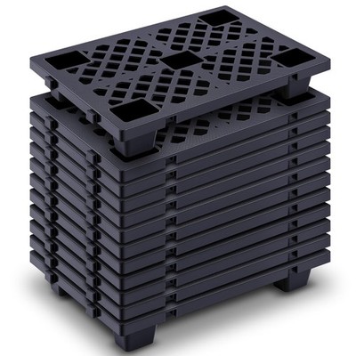 Plastic Pallets 12 Pcs 23.6 x 15.8 3.9 Lightweight Nestable Black Briwooody