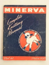 1942 vintage MINERVA COMPLETE KNITTING MANUAL PATTERN BOOK w 98 pages wwii era