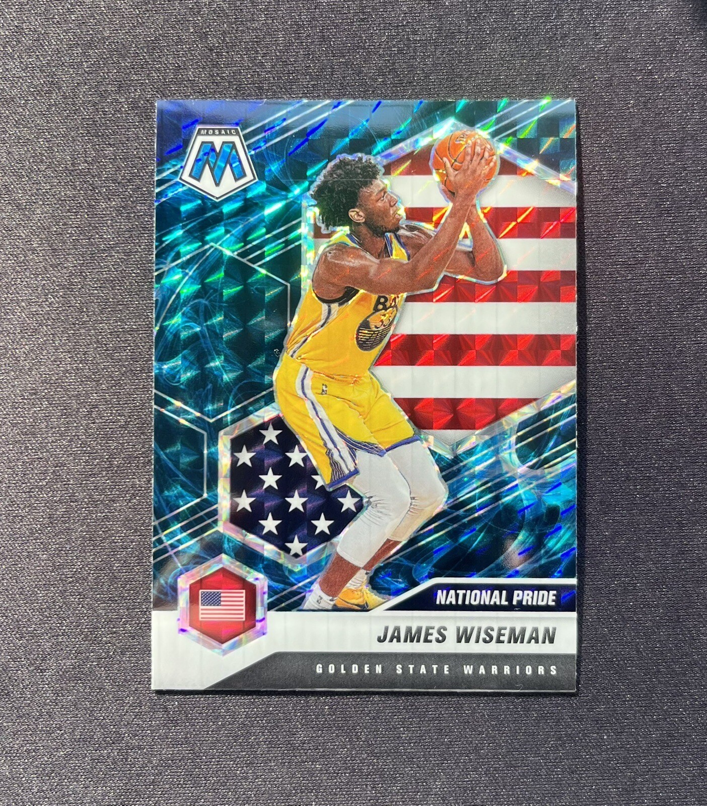 James Wiseman 2020-21 Panini Mosaic Genesis National Pride SSP Rookie RC