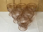 Vintage Anchor Hocking Annapolis Rosewater Dessert Footed Bowls Cups Pink Lot 6