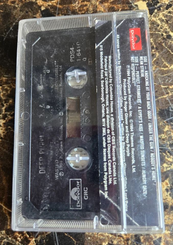 Deep Purple Perfect Strangers original 1984 canadian cassette - Image 2 of 4