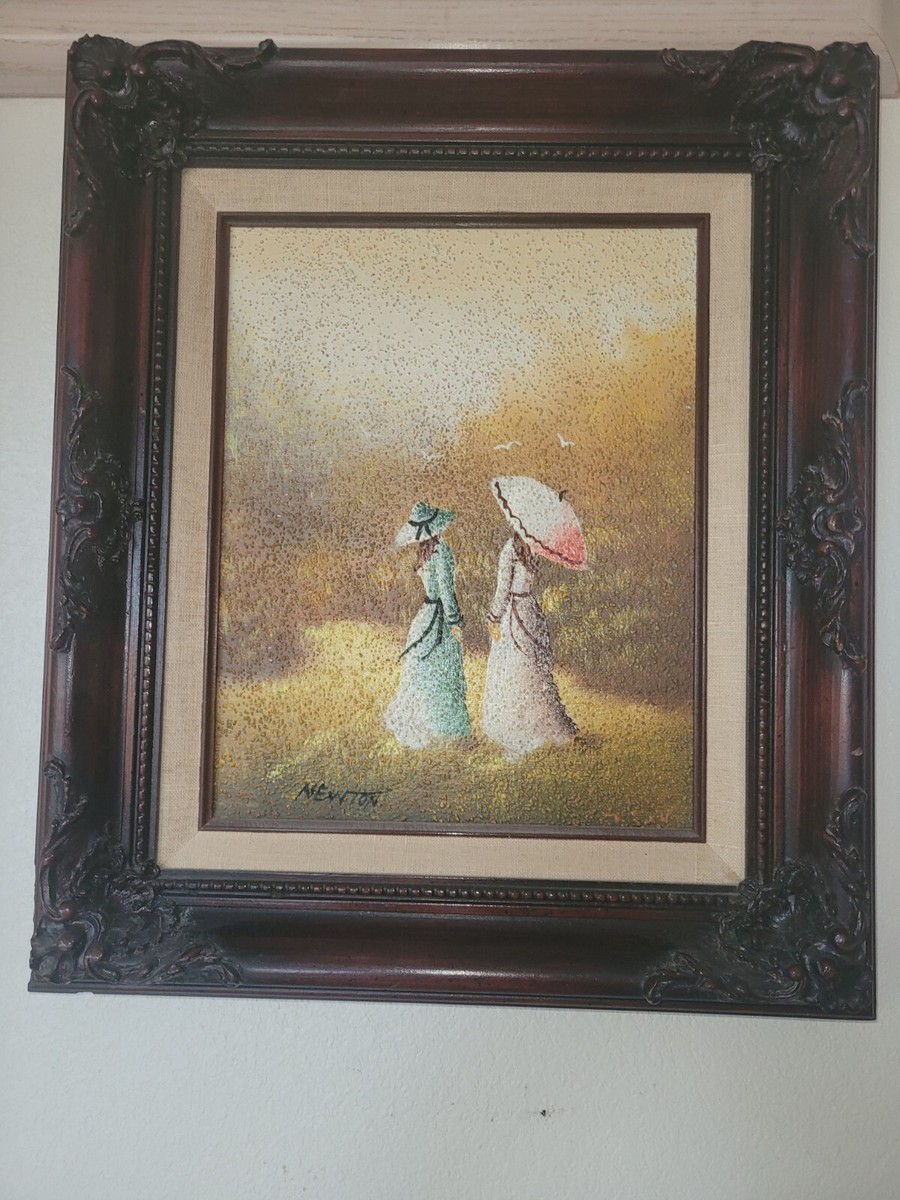 油彩画　8号　Love and peace Alice Dowd Original floral Rose oil painting signed San