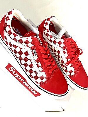 Size 11 - VANS Old Skool x Supreme x Swarovski RED 2022