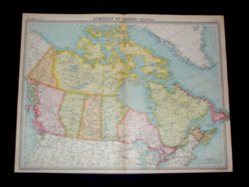 SALE - THE TIMES ATLAS 1921  - DOMINION OF CANADA - Political Map Plate 82 - Picture 1 of 1
