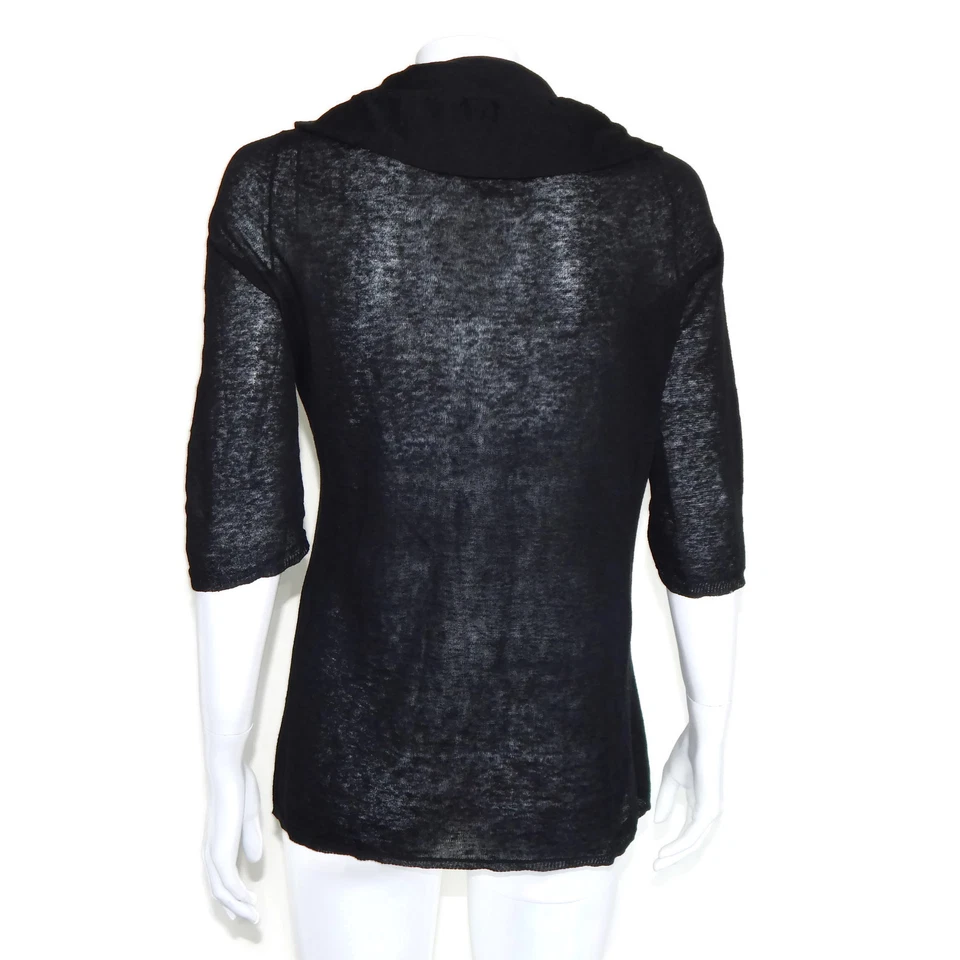 Blusa Top MOTH Anthropologie Fabuloso Cuello En Capas Negro Lino Algodón M 8152 Foto 4 de 4