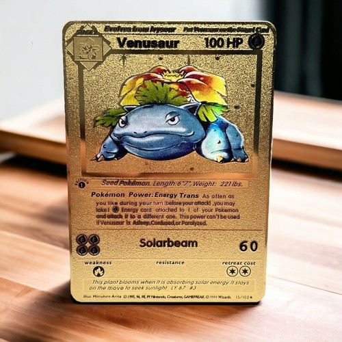 Venusaur Gold Pokémon Card Collectible/Gift/Display - 第 1/2 張圖片