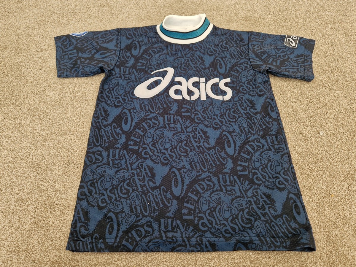 VINTAGE LEEDS UNITED 1993-1995 LB LARGE BOYS ASICS TRAINING SHIRT