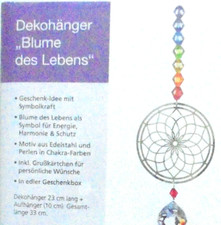 Box: Deko Blume des Lebens Acryl-Perlen und Glaskristall Chakra Energie Schutz