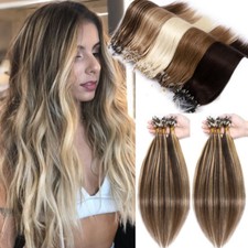 Indian Remy Human Hair Extensions Micro Ring Beads Micro Loop Straight Hair ASP