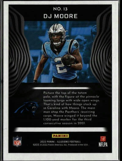 2022 Panini Illusions #15 DJ Moore Trophy Collection Blue #/75 - Image 2 of 2