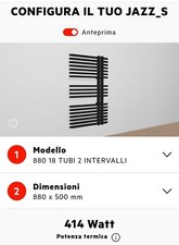 Termosifone Scalda salviette  termoarredo Irsap serie jazz_s  890x 500