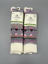 4 Pairs Girls Alpine Design Snowsport Penguin Space Calf Cut Socks. Sz S, 10-4