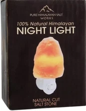 Himalayan Salt Works Night Light - 100% Natural Pure Cut Salt Stone