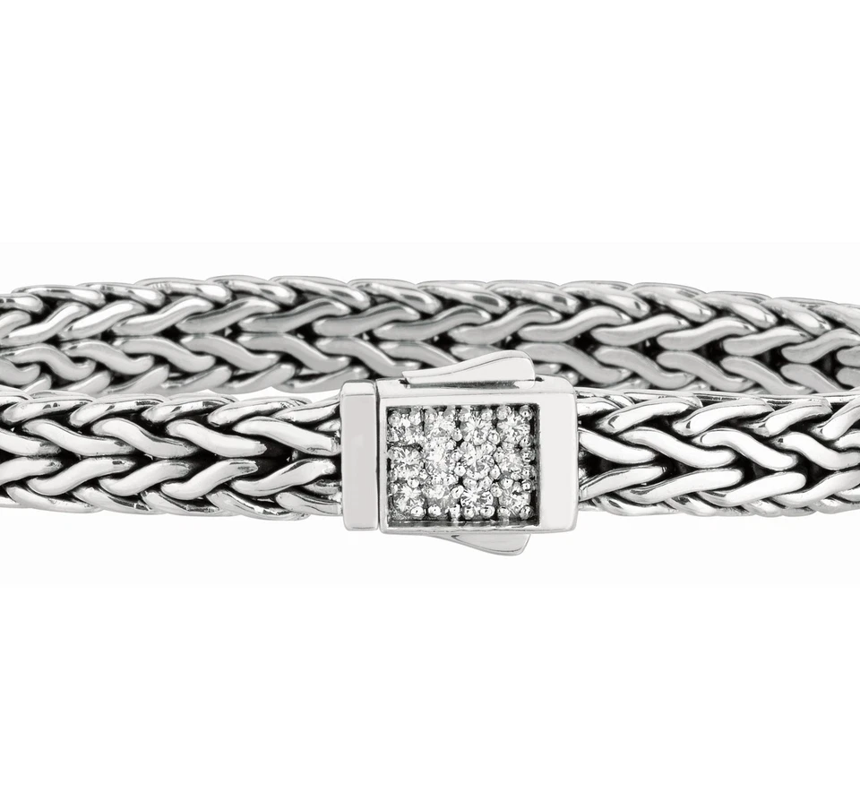 Pulsera de diseño Phillip Gavriel zafiros blancos diseño tejido cesta 7,5" Foto 2 de 4