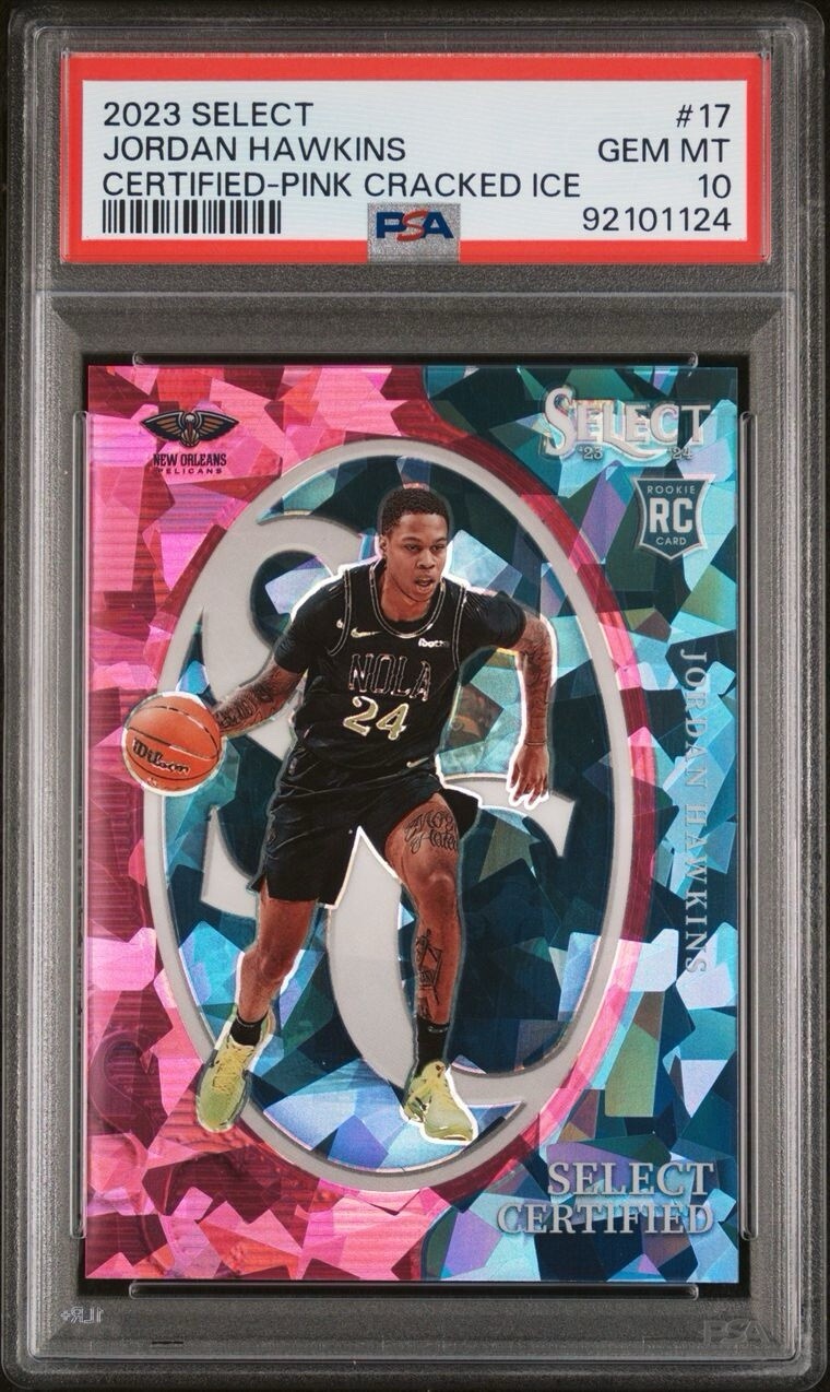 2023-24 Panini Select - Select Certified Pink Ice /99 #17 Jordan Hawkins (RC)