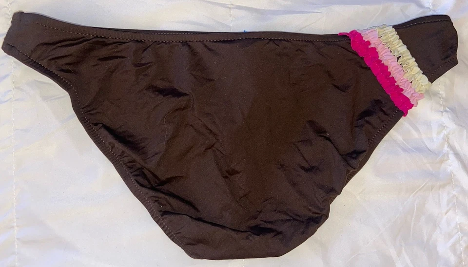 Nuevo con etiquetas Island Soul Ribbon Lowrider Traje de baño Parte inferior de bikini L Marrón Rosa (B8) Foto 2 de 2
