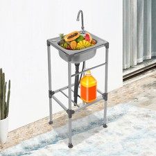 Edelstahl Spültisch Waschbecken Freistehendes Einzelbecken Küchenspülbecken