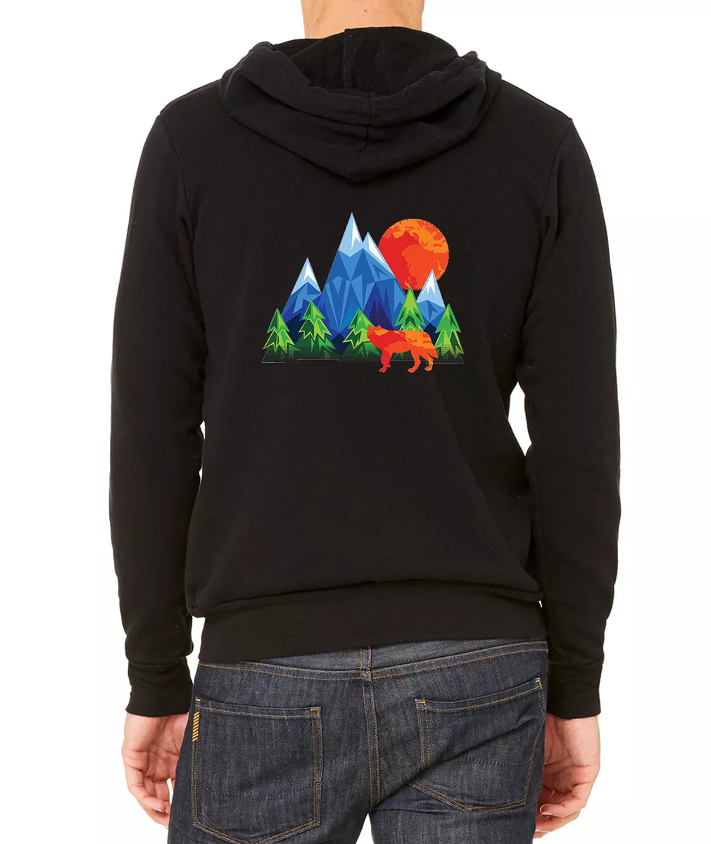 Geometric wolf clearance hoodie
