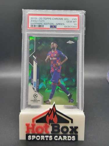 2019-20 Topps Chrome Sapphire UCL Ansu Fati Rookie Green Refractor /75 PSA 10 RC