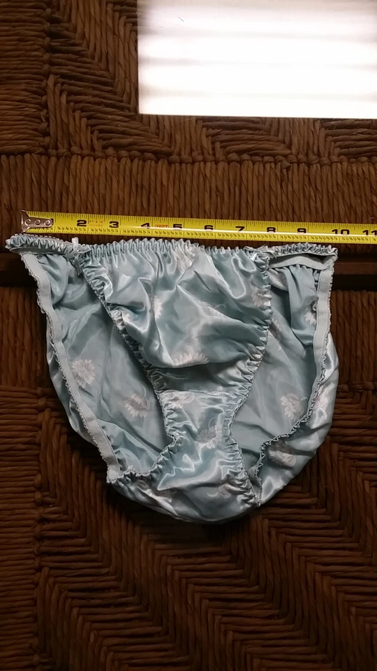 Атласные струнные трусики бикини, мягкие с цветочным рисунком цвета морской волны, размер 6, EGO - Изображение 4 из 4