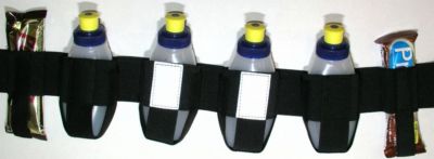 Gel Race Belt incl. 4 bottles + 2 bar & Key Elastic Pockets nutrition sz LARGE
