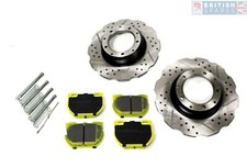 LAND ROVER DEFENDER 110 - HINTEN GEBOHRT + GERILLT GEWELLTE SCHEIBEN + BREMSBELAGSATZ