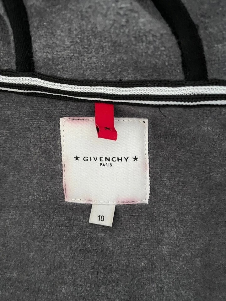 Felpa con cappuccio Givenchy bambino stelle e righe nere 10 anni