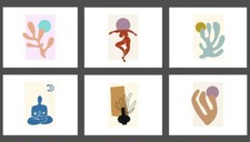 Scandi minimalist modern abstract original art print - 6 styles! -  FREE P&P