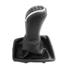 Schaltknauf 6-Gang Für Audi S4 B8 & A4 8K 8T 8R - Metall-Leder-Mix In Silber/Rot (2007-2015)