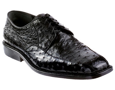 LOS ALTOS GENUINE BLACK OSTRICH OXFORDS DRESS SHOE D